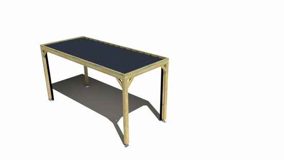 Carport bois • 2m x 5m • indépendante • sens profondeur • livraison comprise