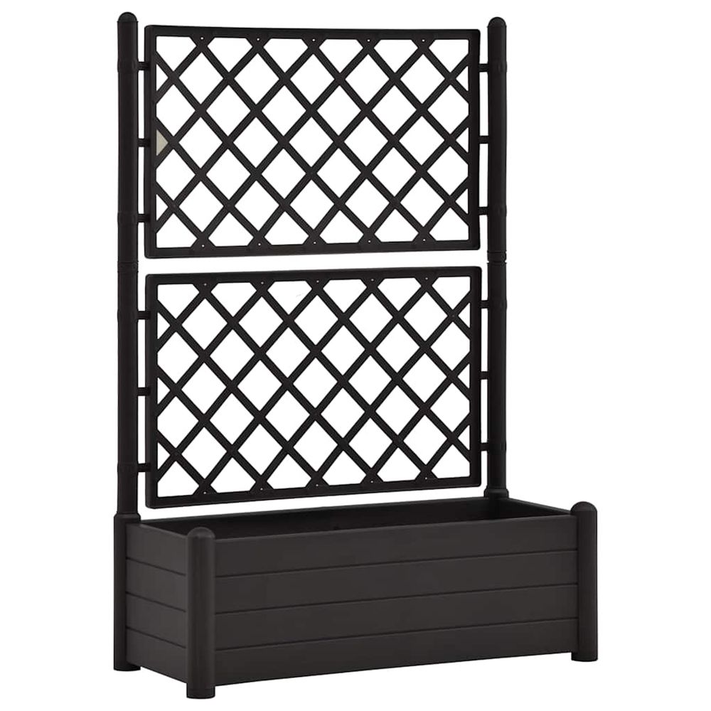 Jardinière d'extérieur avec treillis 100x43x142 cm pp anthracite
