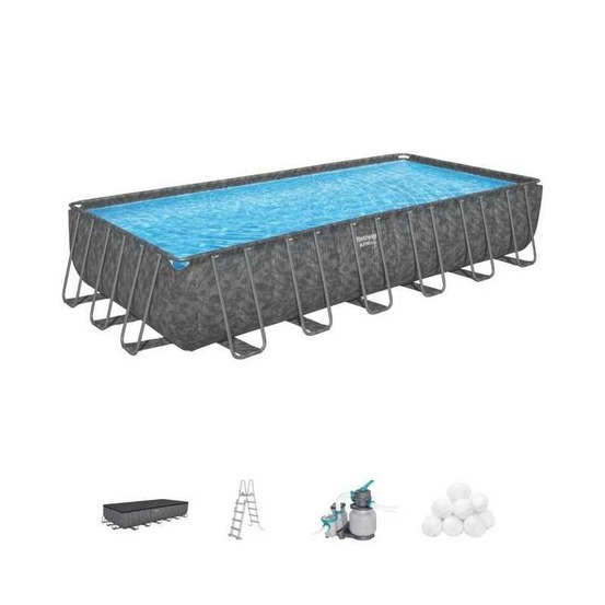 Kit piscine hors sol tubulaire bestway - apx 365™ - 732 x 366 x 132 cm - rectangulaire (filtre a sable, 250 g polysphere, éch