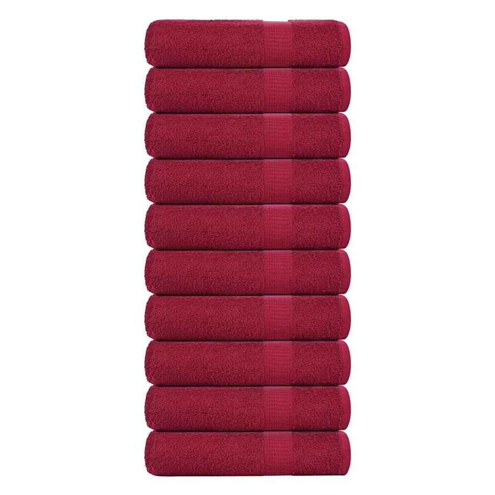 Essuie-mains frogn 10 pcs bordeaux 50x100 cm 360 g/m²