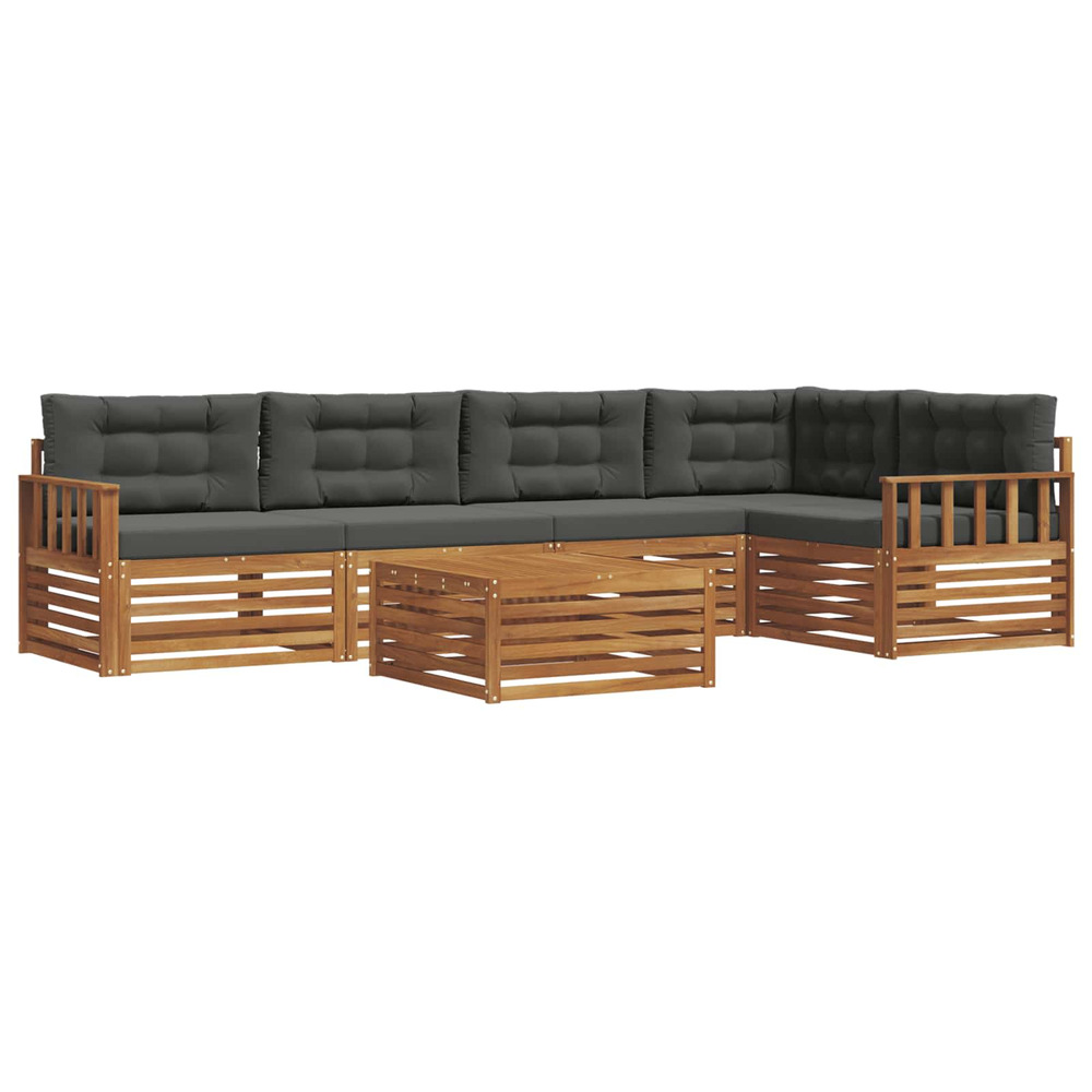 Ensemble de canapés d'extérieur 6 pcs naturel et anthracite