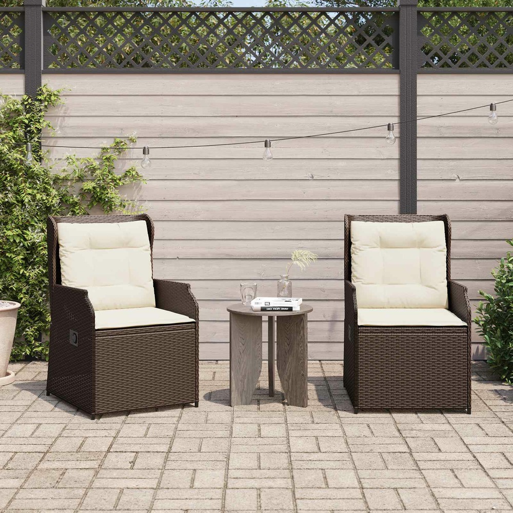 Banc de jardin 2 pcs marron polyrotin