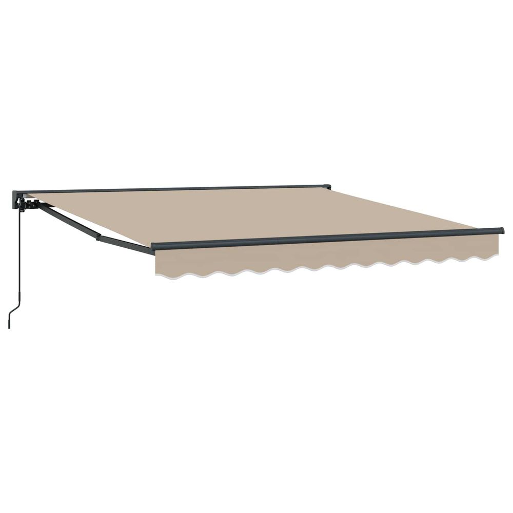 Cadre d'auvent beige 350 x 250 cm polyester avec revêtement pu
