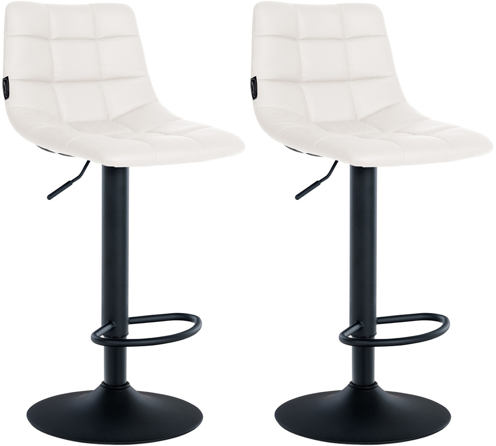 Lot de 2 tabourets de bar jerry simili cuir noir