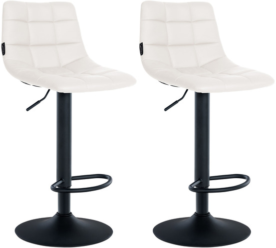 Lot de 2 tabourets de bar jerry simili cuir noir