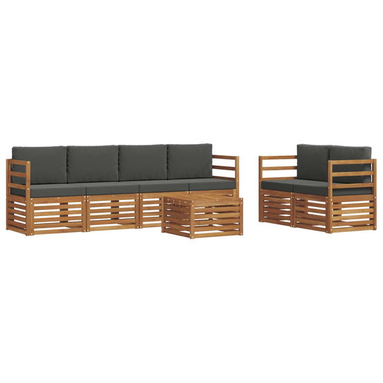 Ensemble de canapés d'extérieur 7 pcs naturel et anthracite