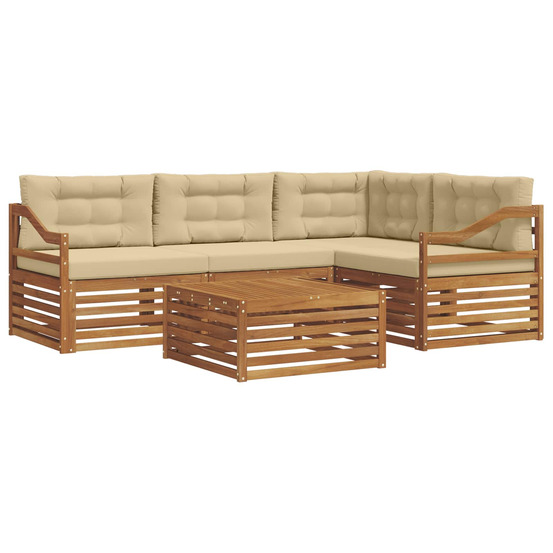 Ensemble de canapés d'extérieur 5 pcs naturel et beige