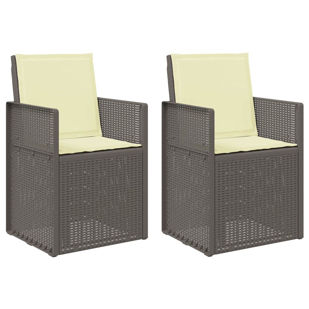 Chaises de jardin salle à manger 2 pc gris clair et crème pp