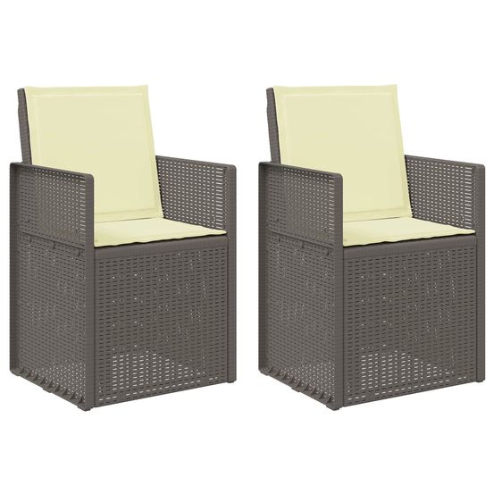 Chaises de jardin salle à manger 2 pc gris clair et crème pp