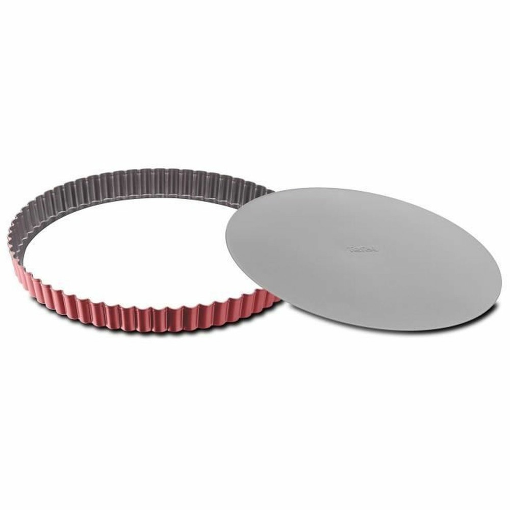 Tefal moule à tarte en acier ø 28 cm - rouge et gris