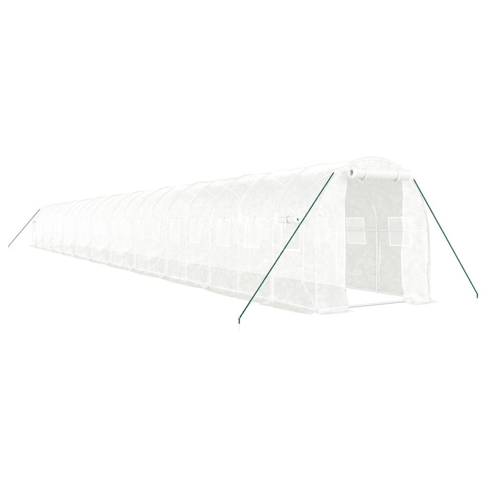 Serre avec cadre en acier blanc 44 m² 22x2x2 m