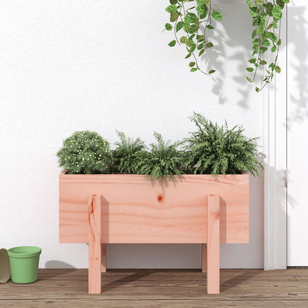 Jardinière en bois douglas massif pour jardin terrasse 62x30x38 cm