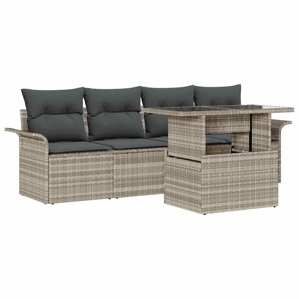 Ensemble de canapé de jardin 5 pc gris clair