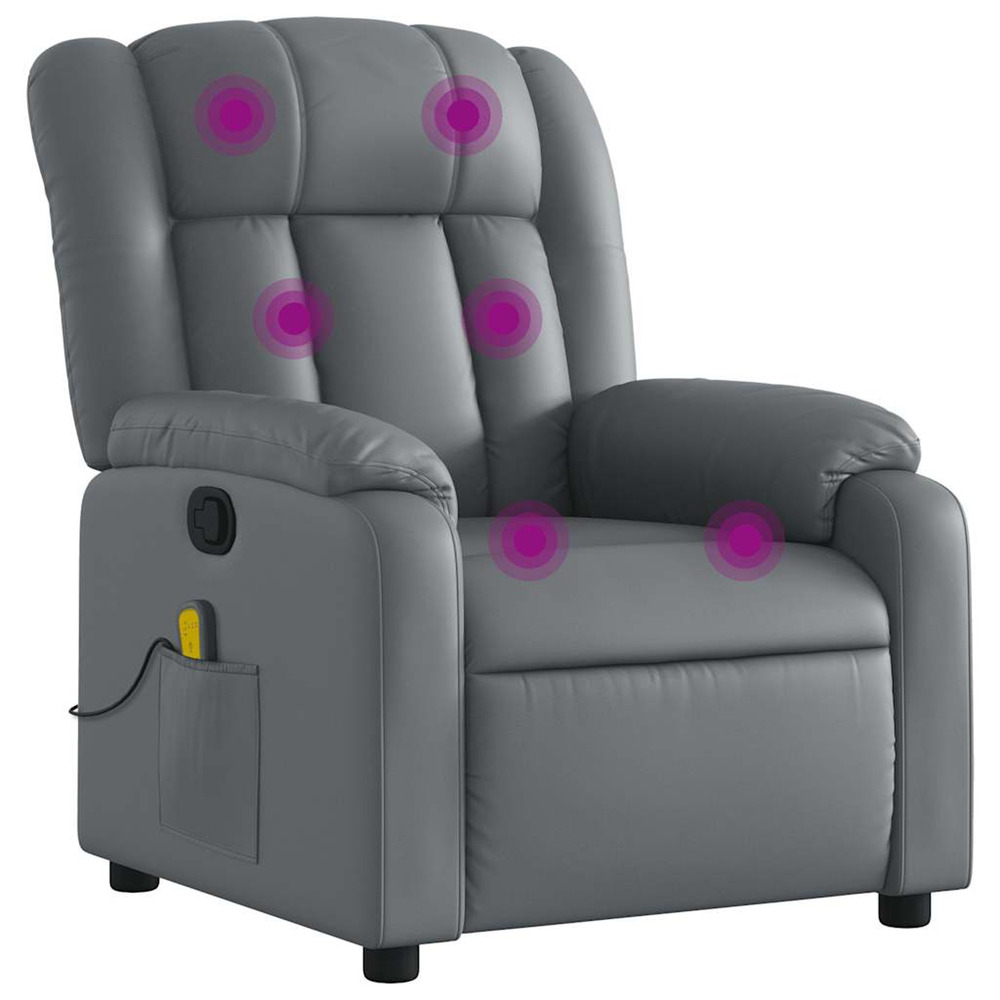 Fauteuil de massage inclinable gris similicuir