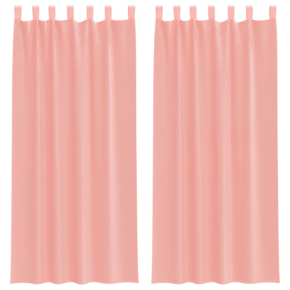 Rideaux en voile avec boucles 2 pcs rose 140x225 cm