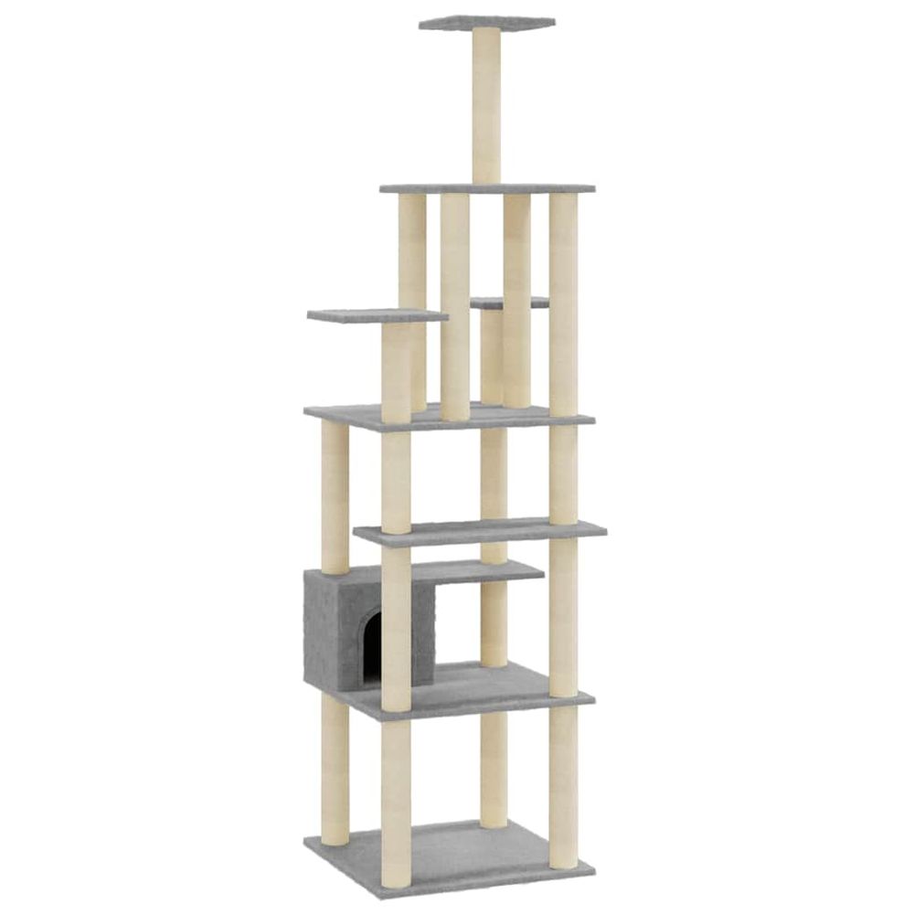 Arbre à chat avec griffoirs en sisal gris clair 183 cm