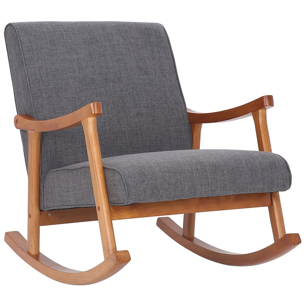 Chaise à bascule morelia en tissu avec structure en bois de lício