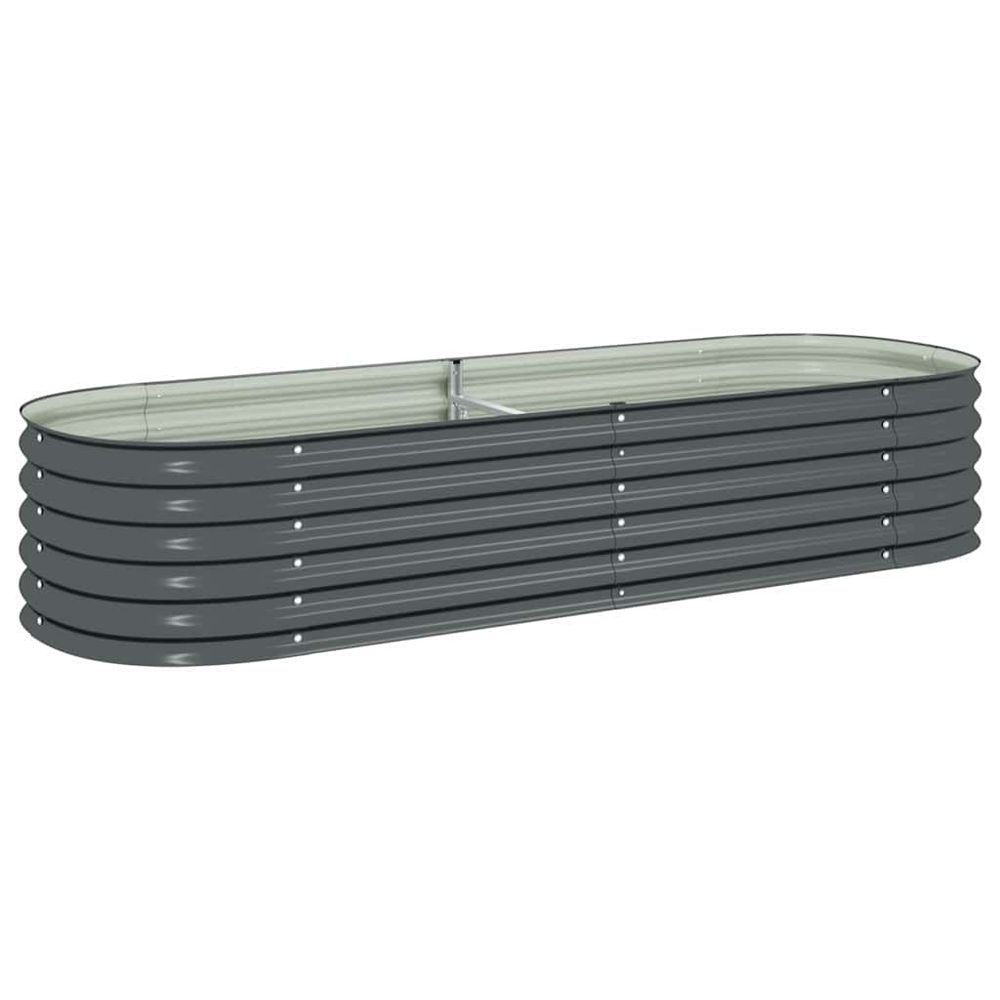 Lit surélevé de jardin 240x80x44 cm acier galvanisé gris