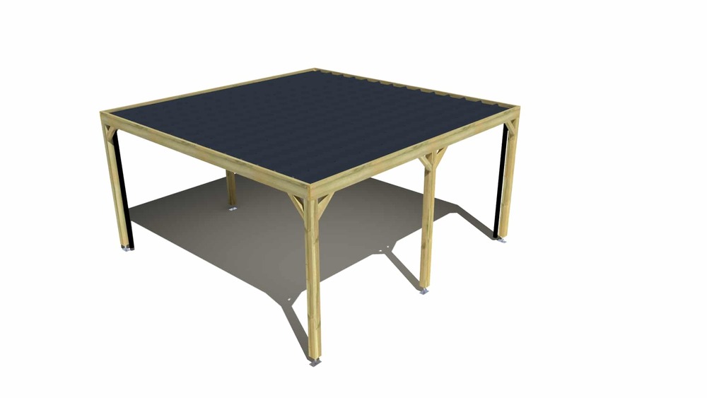 Carport bois • 5m x 5m • indépendante • sens profondeur • livraison comprise