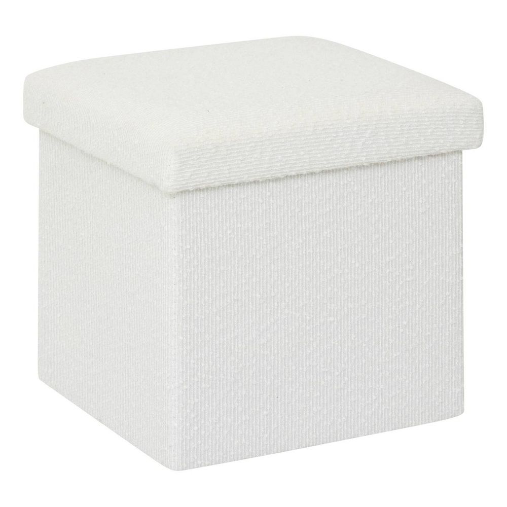 Pouf pliable mix'n modul 31x31 cm bouclette blanche