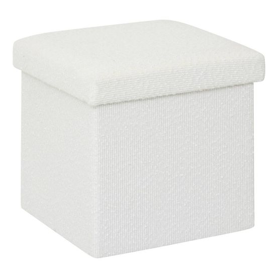 Pouf pliable mix'n modul 31x31 cm bouclette blanche