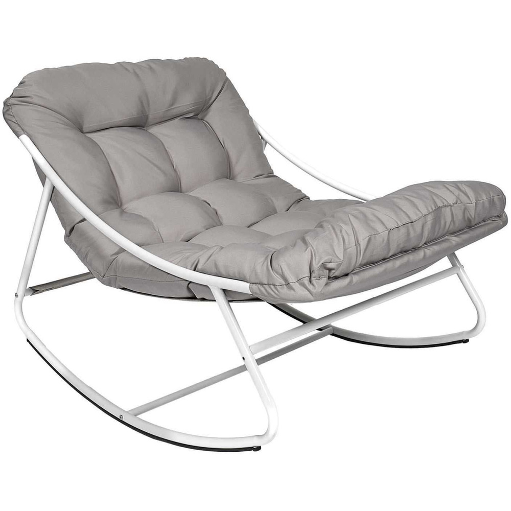 Fauteuil à bascule en métal tenerife beige