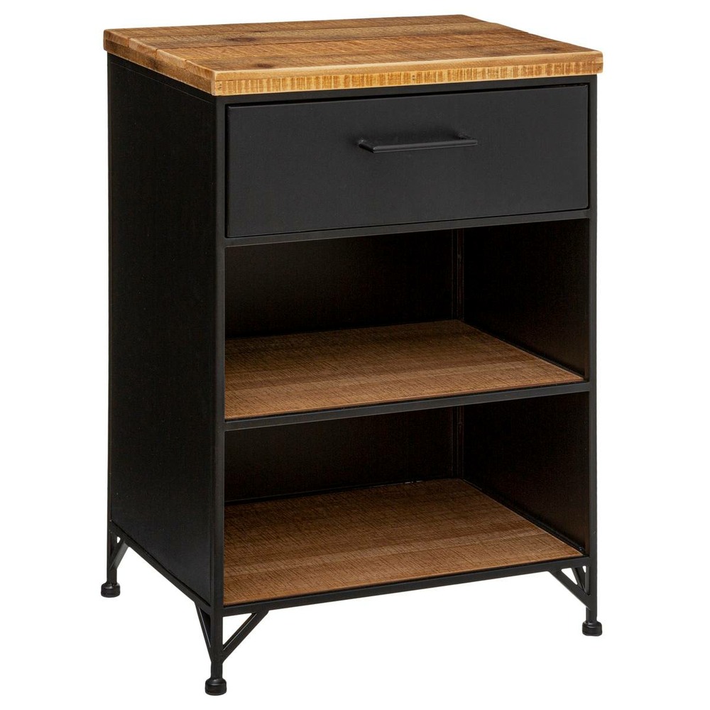 Table de chevet cierna noir - métal & bois