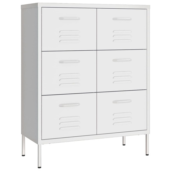 Armoire à tiroirs blanc 80x35x101,5 cm acier