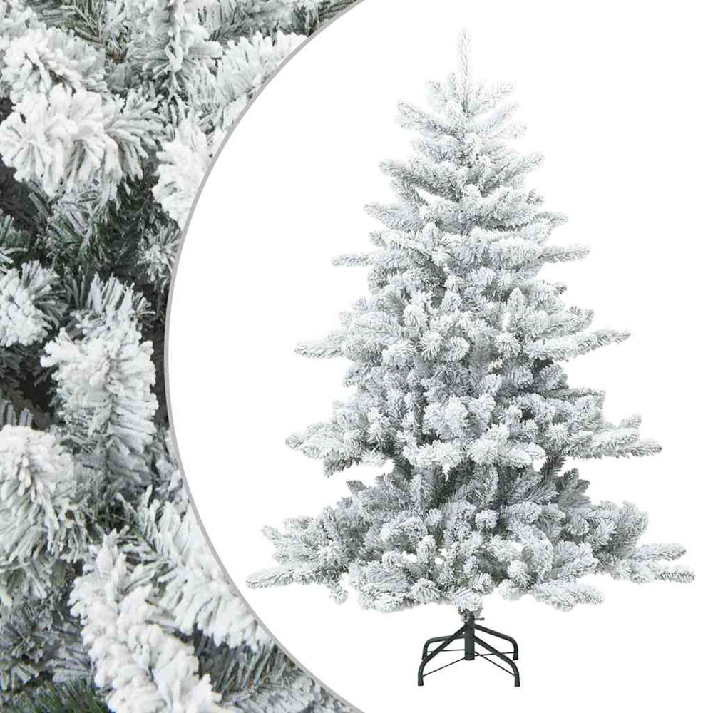 Sapin de noël artificiel à branches pliantes, duveteux de neige
