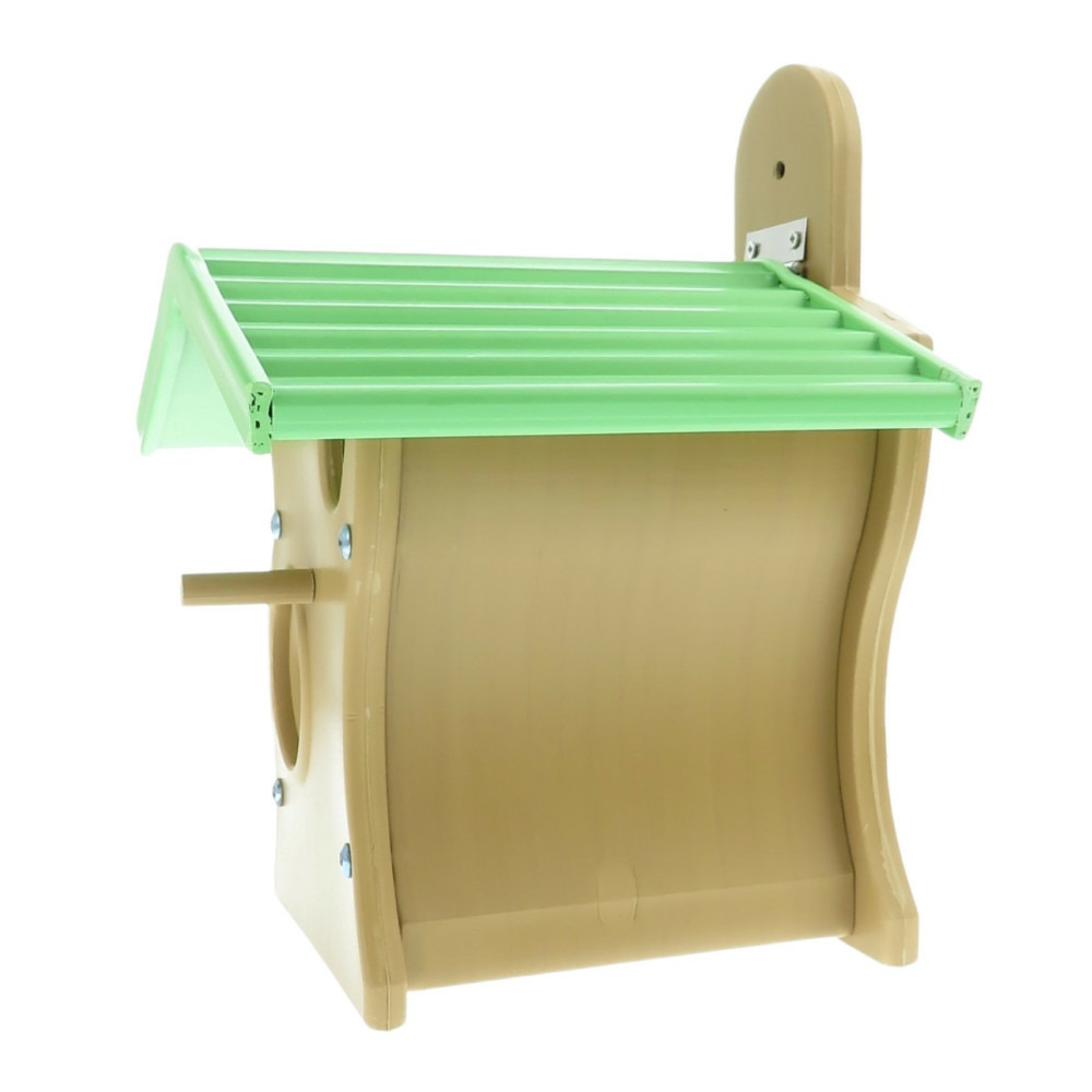 Nichoir en bois composite, brun vert, pour oiseaux