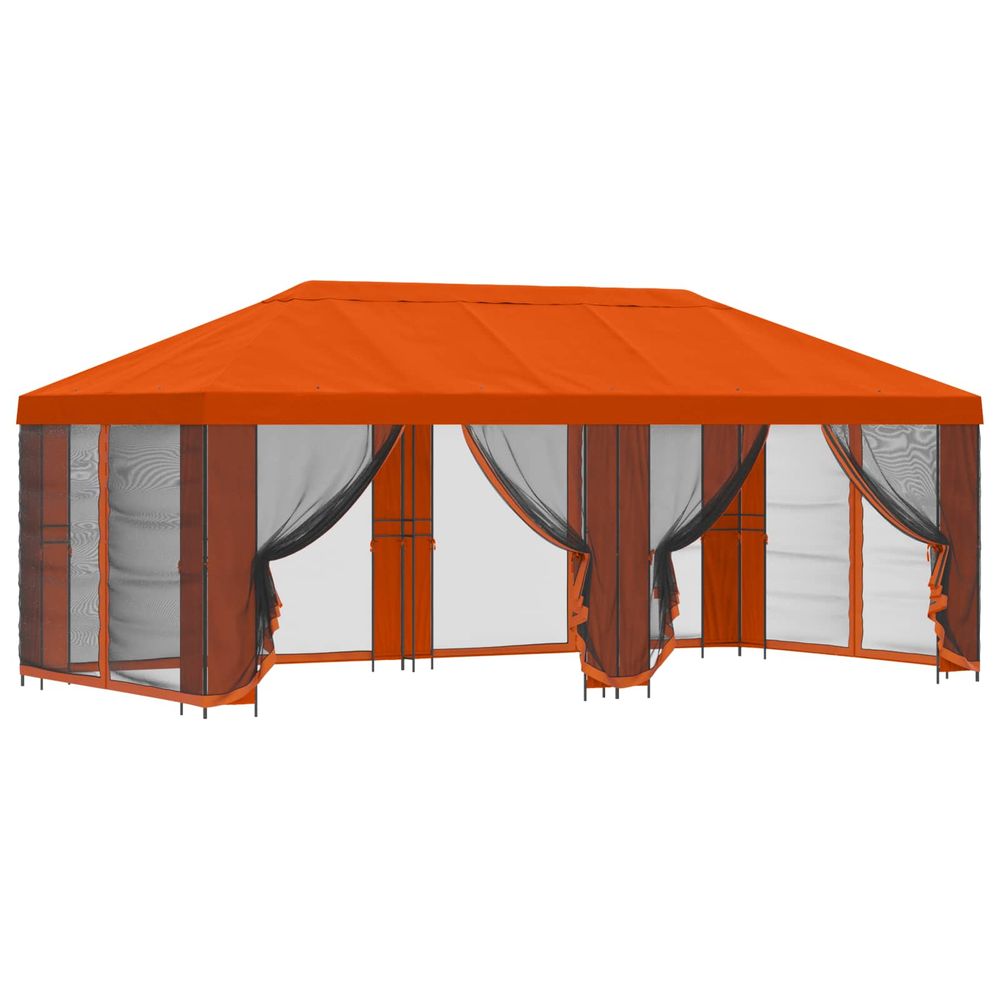 Abri de jardin avec parois 6 x 3 m orange polyester et acier
