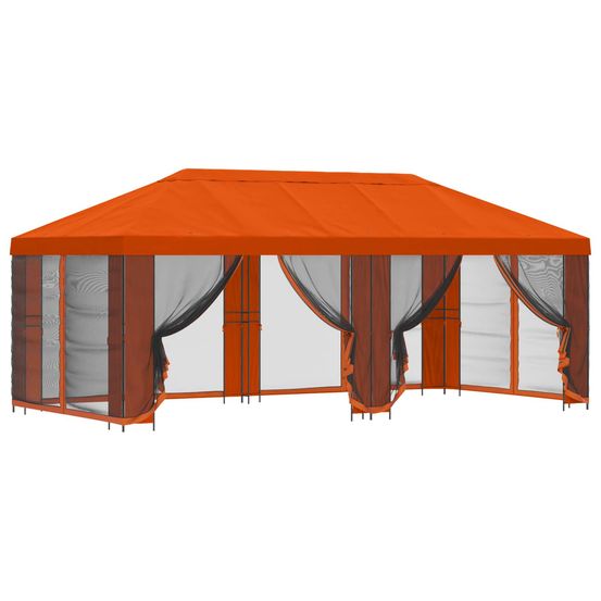 Abri de jardin avec parois 6 x 3 m orange polyester et acier