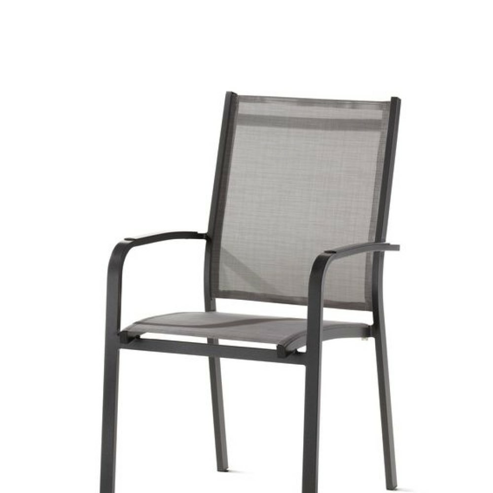 Fauteuil meran structure gris foncé, toile textilux® gris clair