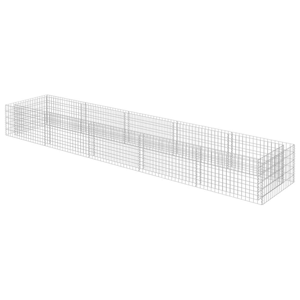Lit surélevé à gabion acier galvanisé 450x90x50 cm