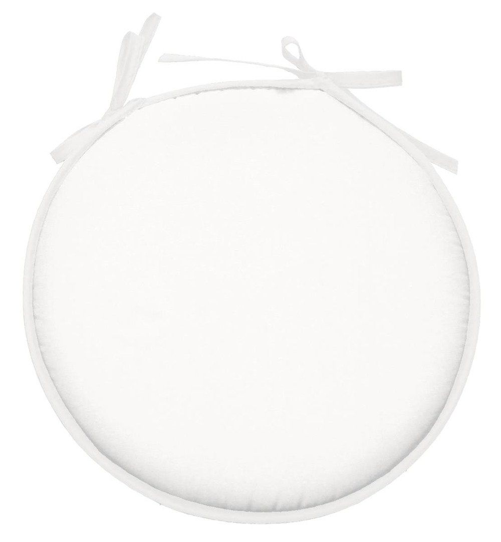 Galette de chaise ronde unie pop color 40 cm blanc