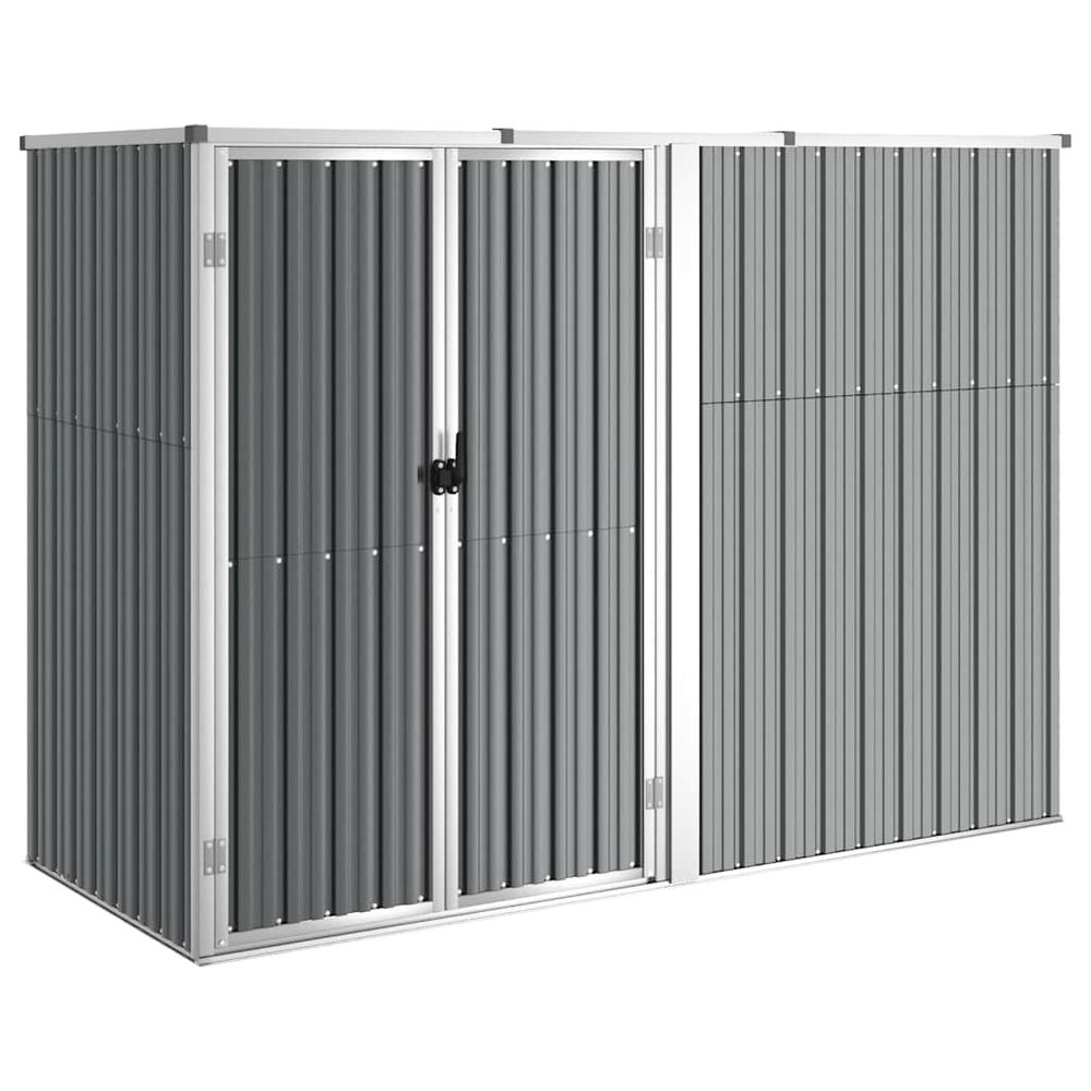 Abri à outils de jardin gris 225x89x161 cm acier galvanisé