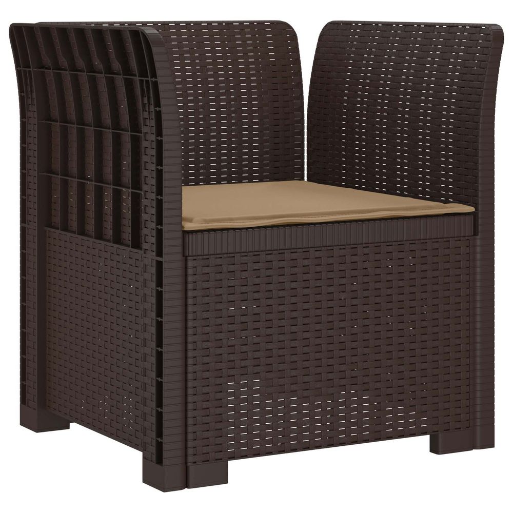 Fauteuil 1 place avec coussin look rotin pp marron