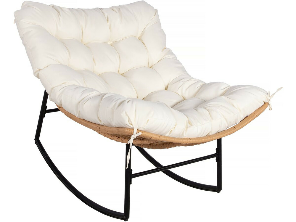 Fauteuil à bascule papasan avec coussin intérieur/extérieur 