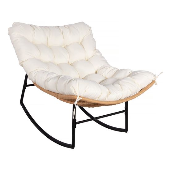 Fauteuil à bascule papasan avec coussin intérieur/extérieur