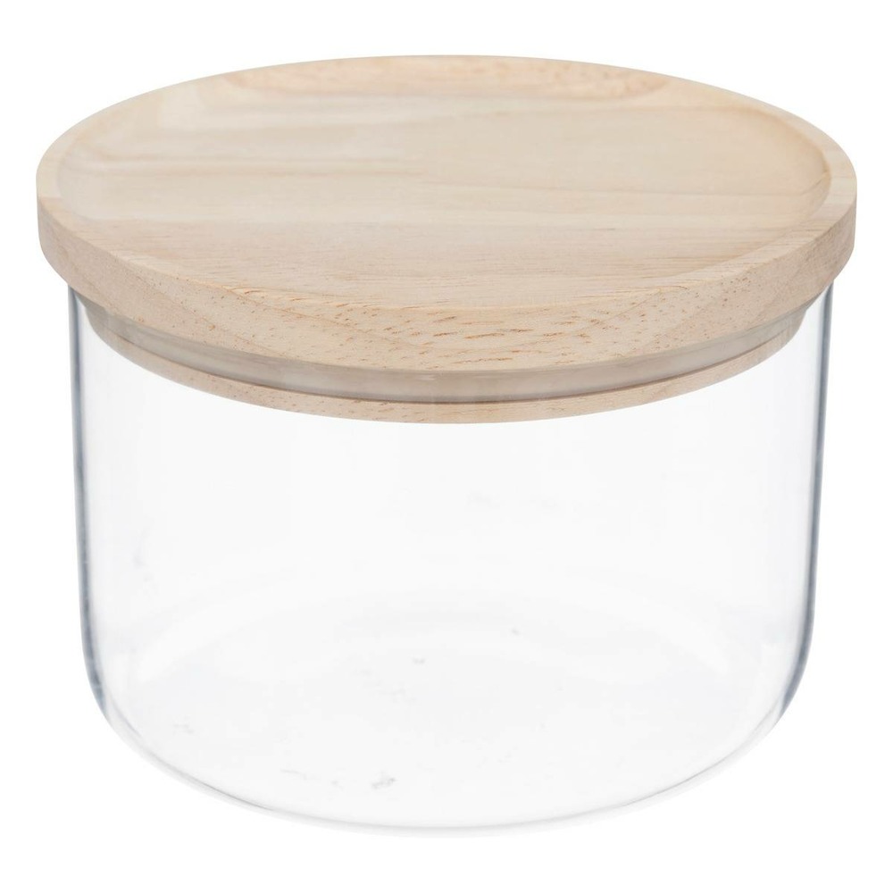5five - bocal hermet 0,65l en verre avec couvercle hermétique hévéa