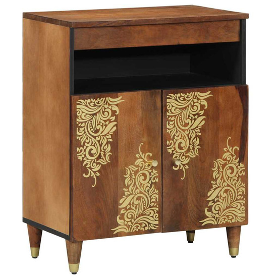 Buffet avec porte marron 60 x 33 x 75 cm bois de mangue massif