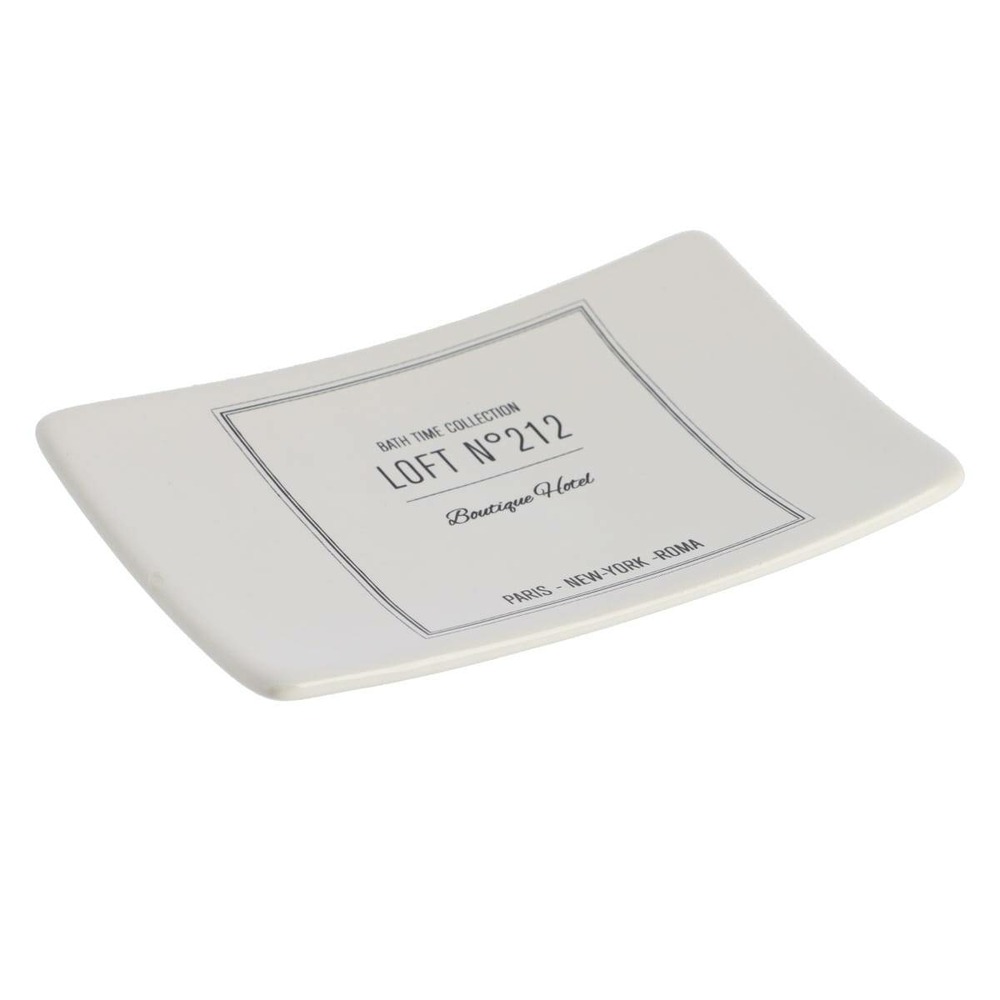 Porte savon dolomite imprime - neo retro blanc