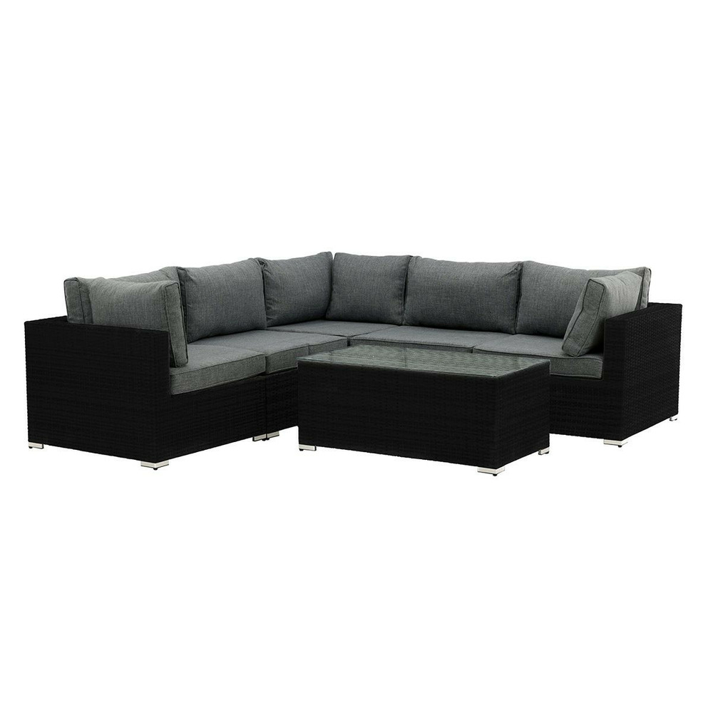 Salon d'angle de jardin amazona 237cm noir