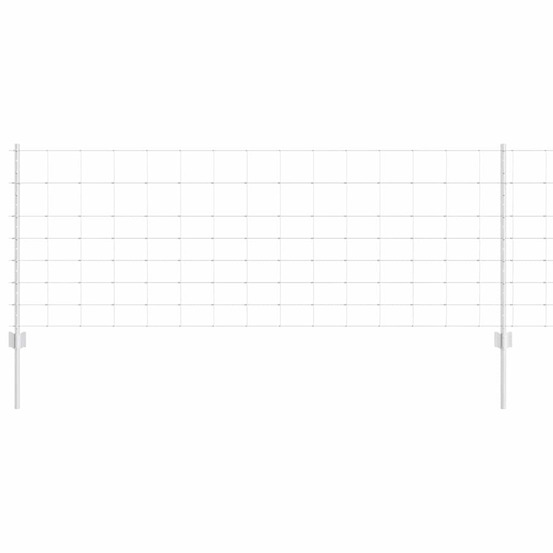 Clôture et poteau argent 0,8 x 25 m acier
