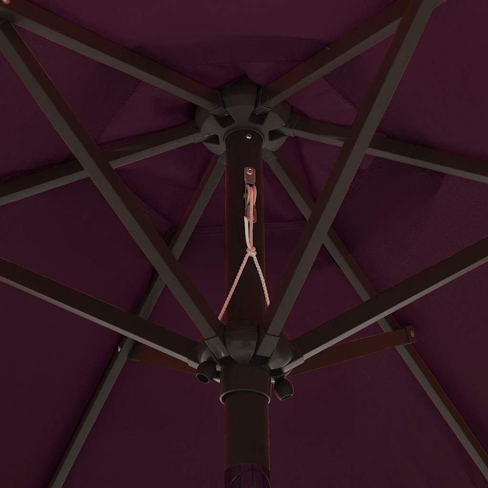 Parasol de jardin avec lumières led rouge bordeaux aluminium