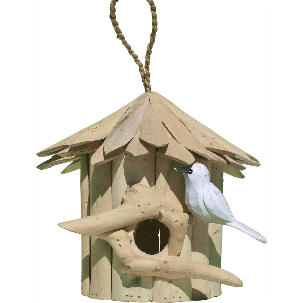 Nichoir rond en bois d'albésia 23 x 22 cm