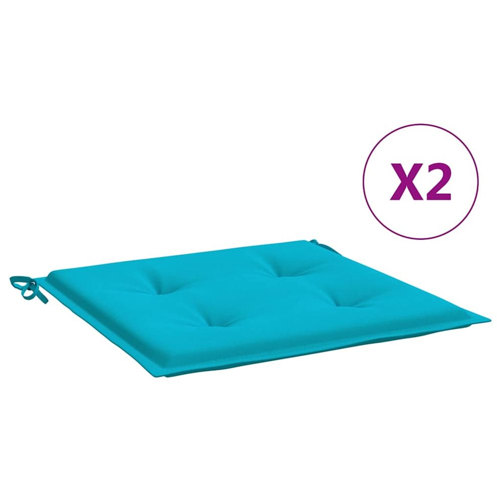 Coussins de chaise de jardin lot de 2 turquoise 50x50x4cm tissu