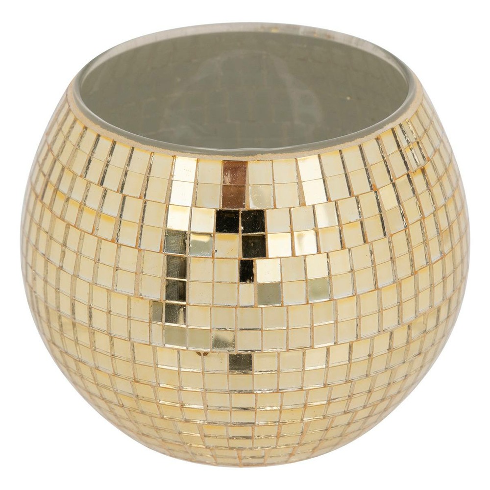 Photophore boule disco d.10cm verre assorti