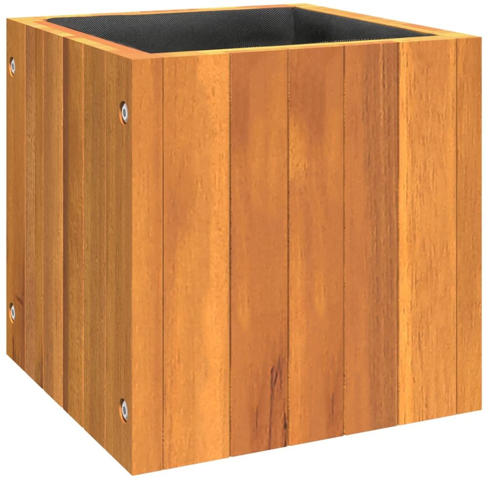 Jardinière d'extérieur 25x25x25 cm bois massif d'acacia
