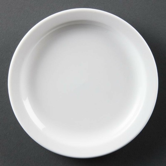 Assiettes à bord étroit blanches 280 mm - lot de 6 - olympia